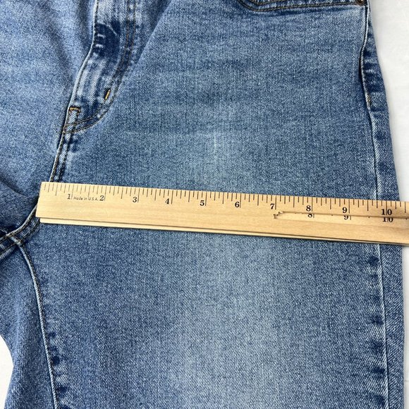 Levi's Jean Women 32 High Waisted Crop Flare Nip At the Bud Blue Stretch Denim - Picture 14 of 16